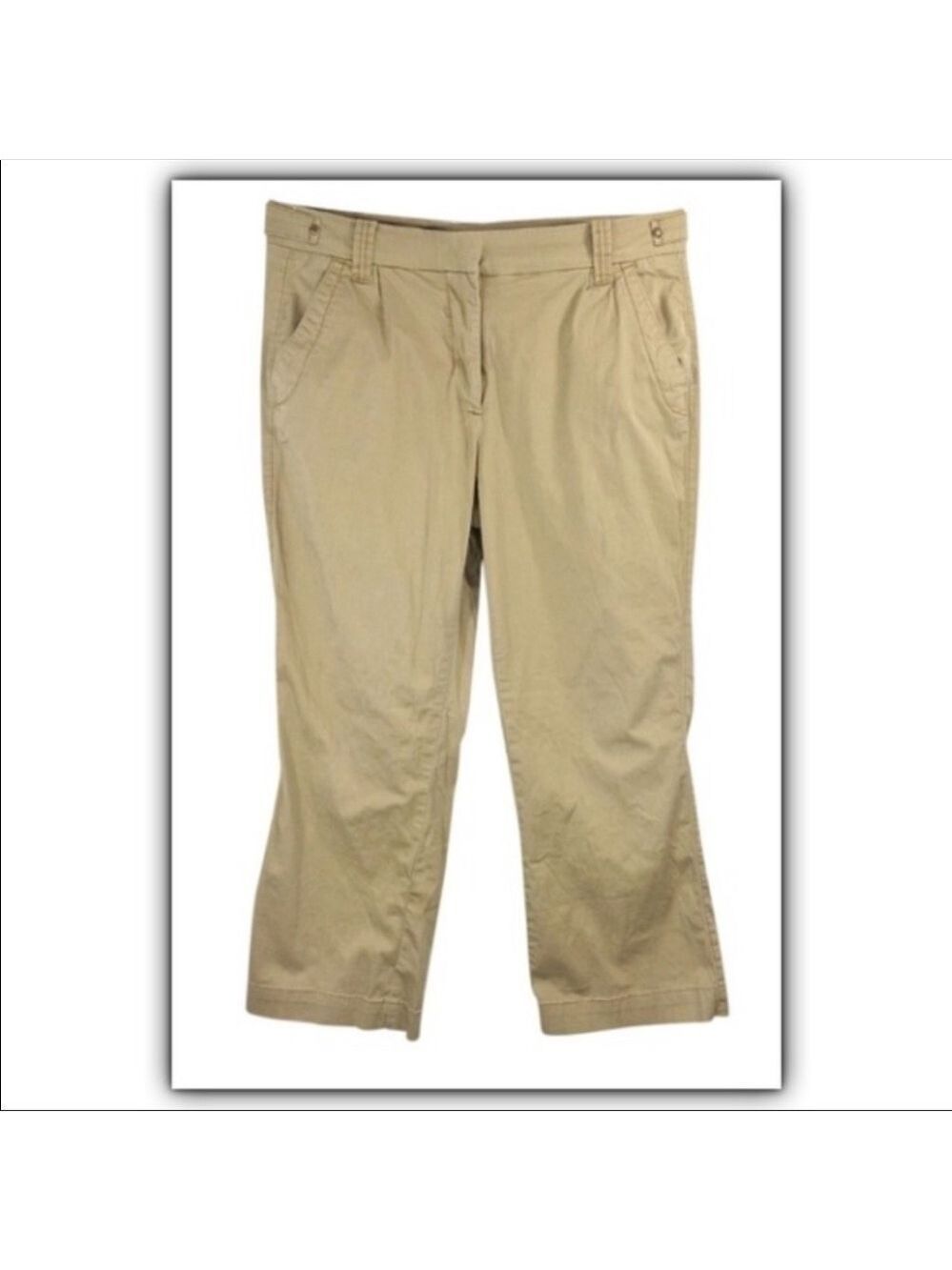 US Polo Assn khaki cropped capri clam digger skimmer pants size 14